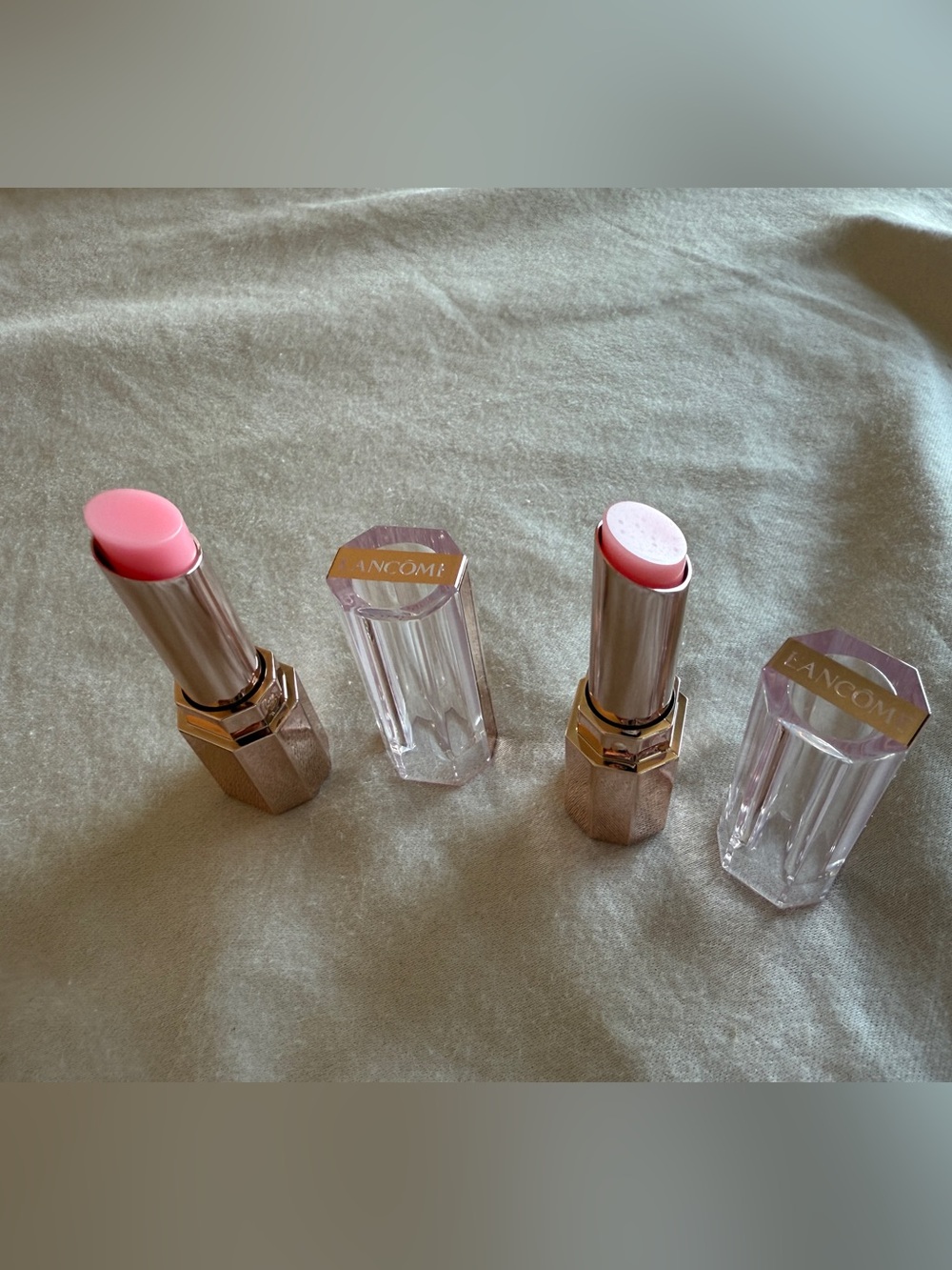 2 x Lancome Lip Idole Butterglow Lip Balm Lipstick #10 Keep It Glowy MINI NEW